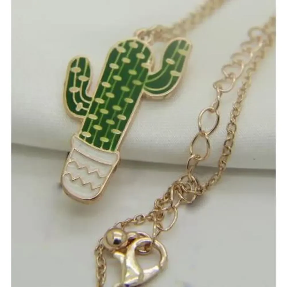 Cactus Necklace - Jewelry Cacti Charm Pendant Jewelry